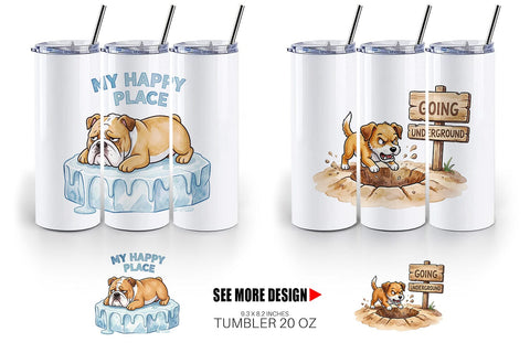 Tumbler Sarcastic Lazy Summer Dog Watercolor Sublimation artnoy 
