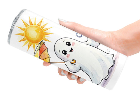 Tumbler Sarcastic Melting Ghost Watercolor Sublimation artnoy 