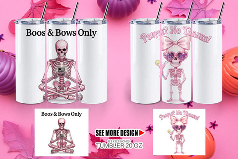 Tumbler Sarcastic Pink Skeleton Coquette Sublimation artnoy 