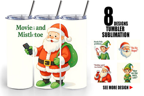 Tumbler Sarcastic Santa Elves Sublimation artnoy 