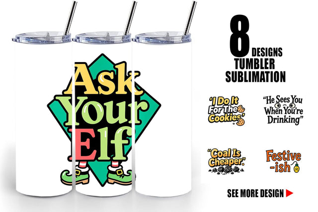 Tumbler Sarcastic Santa Quotes Sublimation artnoy 