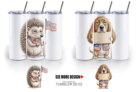 Tumbler Sarcastic Sassy Patriotic Animals Sublimation artnoy 
