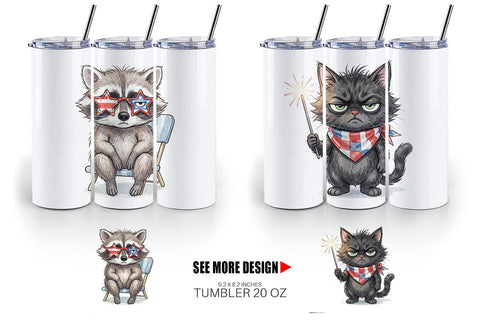 Tumbler Sarcastic Sassy Patriotic Animals Sublimation artnoy 