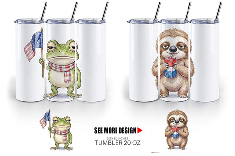 Tumbler Sarcastic Sassy Patriotic Animals Sublimation artnoy 