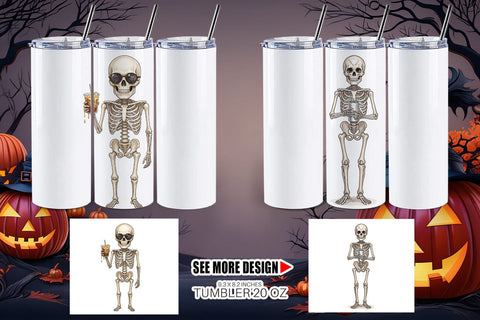 Tumbler Sarcastic Skeleton Dark Academia Sublimation artnoy 