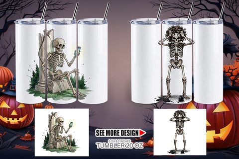 Tumbler Sarcastic Skeleton Dark Academia Sublimation artnoy 