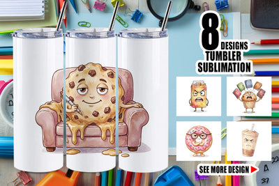 Tumbler Sarcastic Teacher Snack Watercolor Sublimation artnoy 