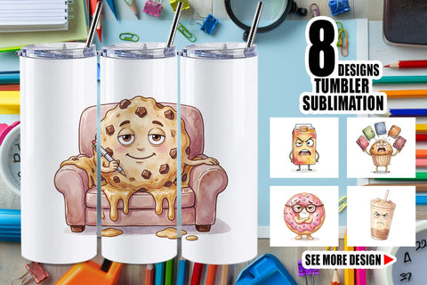 Tumbler Sarcastic Teacher Snack Watercolor Sublimation artnoy 