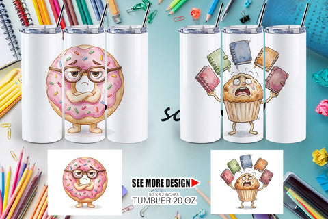 Tumbler Sarcastic Teacher Snack Watercolor Sublimation artnoy 