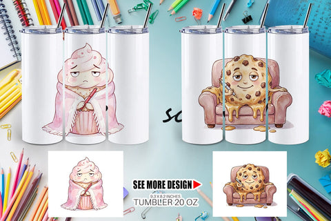 Tumbler Sarcastic Teacher Snack Watercolor Sublimation artnoy 