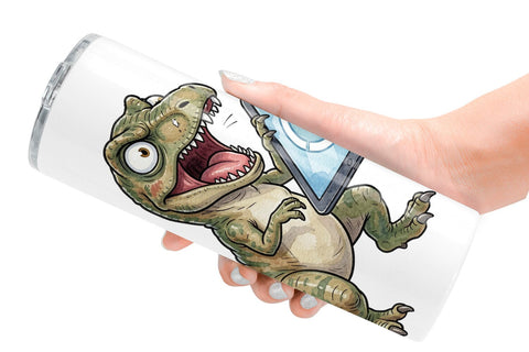 Tumbler Sarcastic Tech Fatigued Dinosaur Sublimation artnoy 