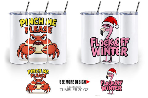 Tumbler Sarcastic Tropical Animal Christmas Quotes Sublimation artnoy 