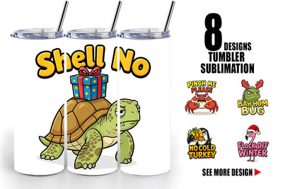 Tumbler Sarcastic Tropical Animal Christmas Quotes Sublimation artnoy 