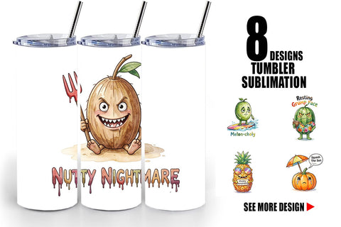 Tumbler Sarcastic Tropical Fruit Pumpkin Sublimation artnoy 