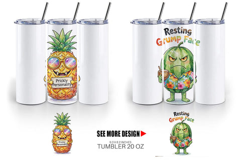 Tumbler Sarcastic Tropical Fruit Pumpkin Sublimation artnoy 