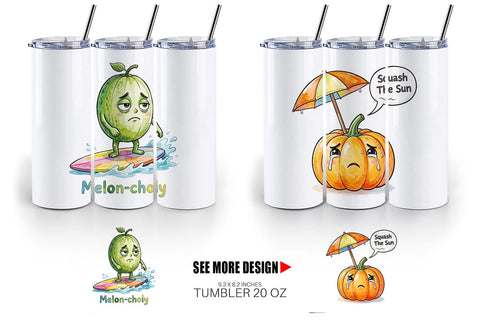 Tumbler Sarcastic Tropical Fruit Pumpkin Sublimation artnoy 