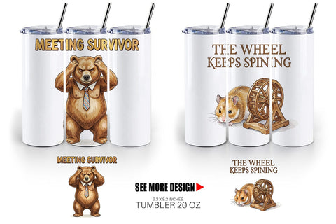Tumbler Sarcastic Work Burnout Vintage Sublimation artnoy 