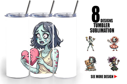Tumbler Sarcastic Zombie Girls Sublimation artnoy 
