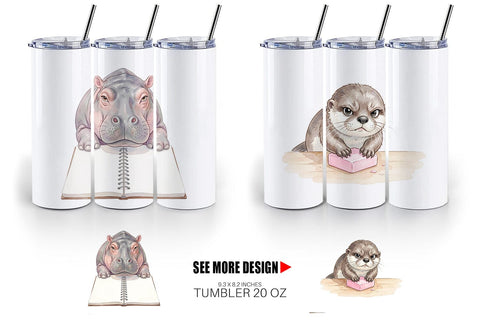 Tumbler Sassy Grumpy School Animal Sublimation artnoy 