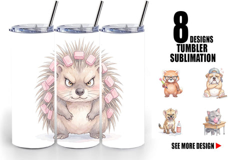 Tumbler Sassy Rebellious School Animal Sublimation artnoy 