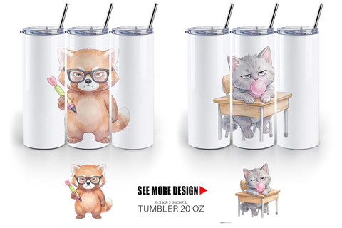 Tumbler Sassy Rebellious School Animal Sublimation artnoy 