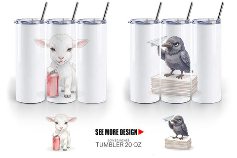 Tumbler Sassy Rebellious School Animal Sublimation artnoy 