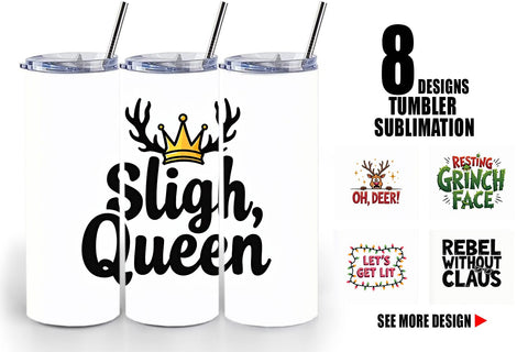 Tumbler Sassy Reindeer Games Sublimation artnoy 