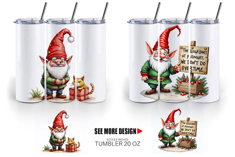Tumbler Sassy Santa's Helpers: Watercolor Gnome Crew Sublimation artnoy 
