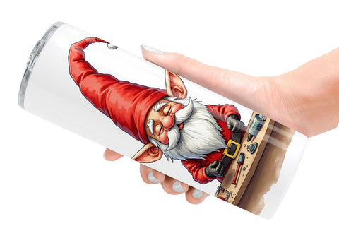 Tumbler Sassy Santa's Helpers: Watercolor Gnome Crew Sublimation artnoy 