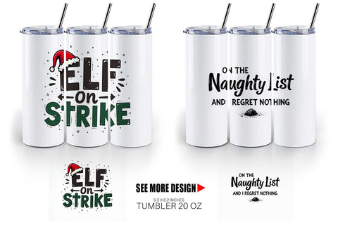 Tumbler Sassy Santa's Sayings Sarcastic Christmas Quotes Sublimation artnoy 