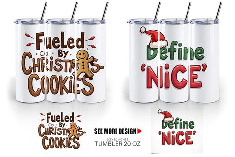 Tumbler Sassy Santa's Sayings Sarcastic Christmas Quotes Sublimation artnoy 