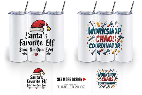 Tumbler Sassy Santa's Sayings Sarcastic Christmas Quotes Sublimation artnoy 