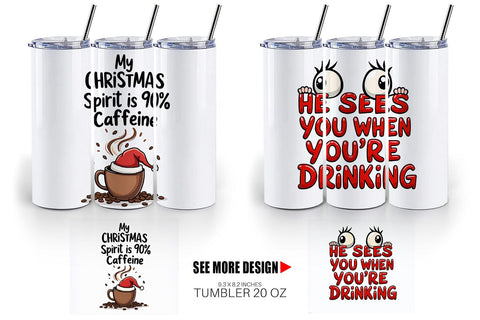 Tumbler Sassy Santa's Sayings Sarcastic Christmas Quotes Sublimation artnoy 