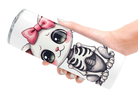 Tumbler Sassy Skeleton Cat Sublimation artnoy 