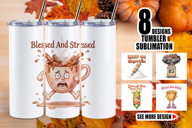 Tumbler Sassy Vintage Harvest Watercolor Sublimation artnoy 