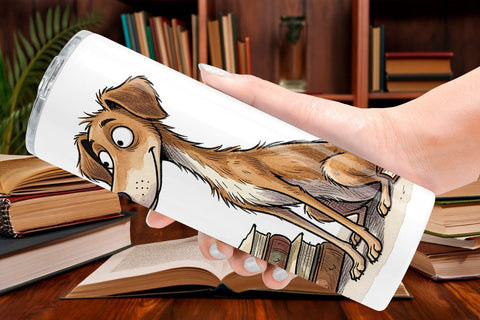 Tumbler Scholarly Canine Dog Watercolor Sublimation artnoy 