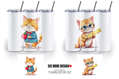 Tumbler School Baby Cat Sublimation artnoy 