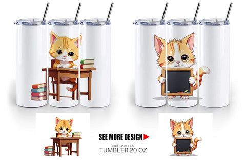 Tumbler School Baby Cat Sublimation artnoy 