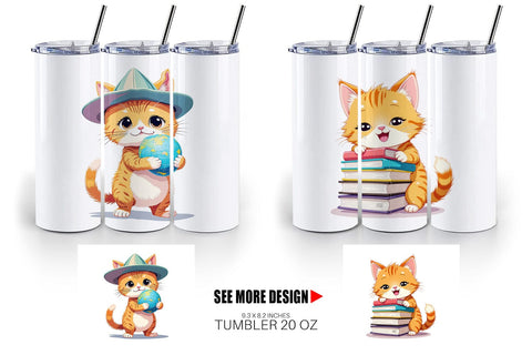 Tumbler School Baby Cat Sublimation artnoy 