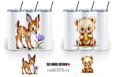 Tumbler Scruffy Woodland Wanderers Forest Friends Sublimation artnoy 