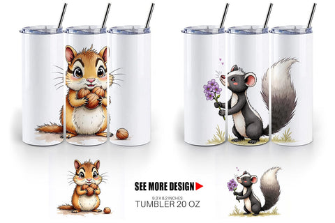 Tumbler Scruffy Woodland Wanderers Forest Friends Sublimation artnoy 