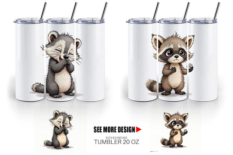 Tumbler Scruffy Woodland Wanderers Forest Friends Sublimation artnoy 
