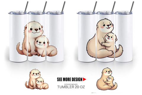 Tumbler Sea Otter Mother's Day Sublimation artnoy 
