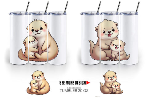 Tumbler Sea Otter Mother's Day Sublimation artnoy 