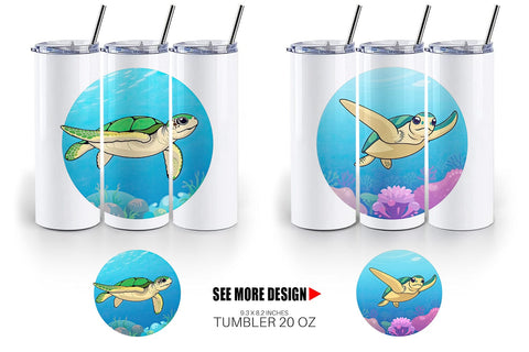 Tumbler Sea Turtle Sublimation artnoy 