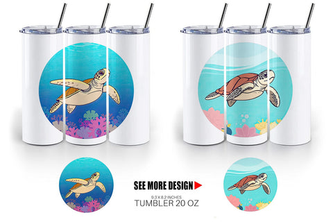 Tumbler Sea Turtle Sublimation artnoy 