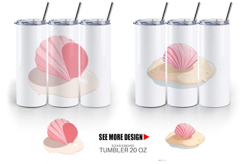 Tumbler Seashell Sublimation artnoy 