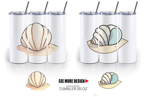 Tumbler Seashell Sublimation artnoy 