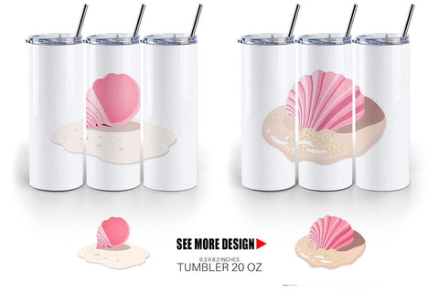 Tumbler Seashell Sublimation artnoy 