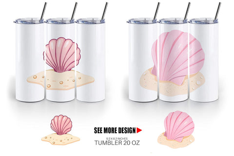 Tumbler Seashell Sublimation artnoy 